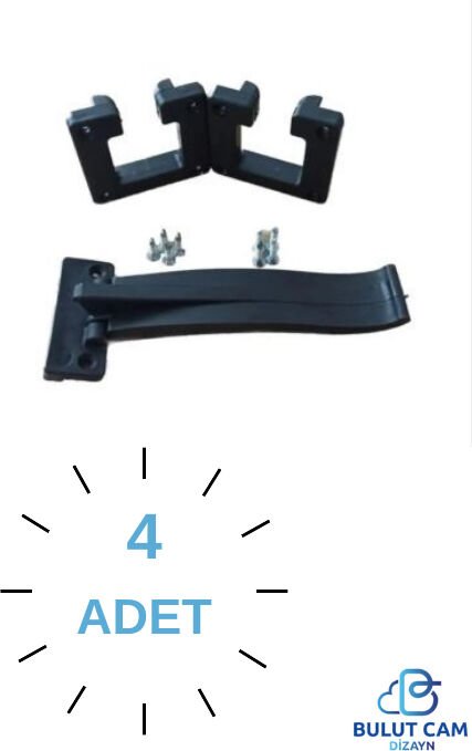 4AD. Cam Balkonlara Uygun Çıkış ve Boynuz Plastiği - Cam Balkon Aksesuarı Kapağı Siyah Plastik