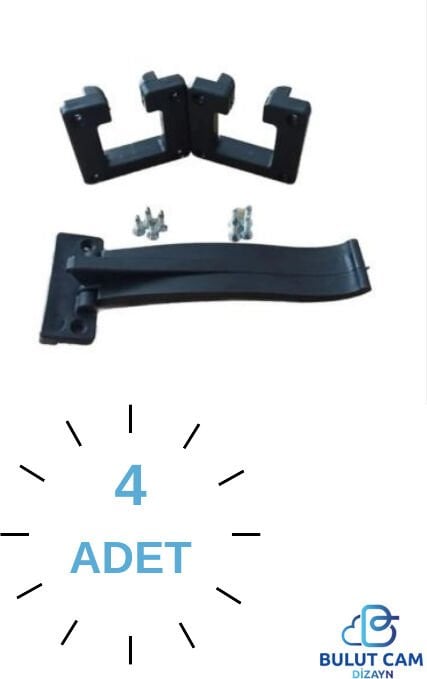 4AD. Cam Balkonlara Uygun Çıkış ve Boynuz Plastiği - Cam Balkon Aksesuarı Kapağı Siyah Plastik