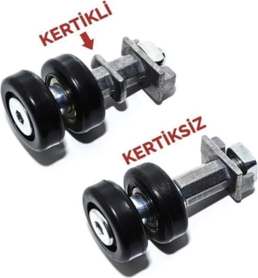 Cam Balkon Tekerleri, 8 Adet, Erkek ve Dişi, Kertikli ve Kertiksiz Seçeneklerle