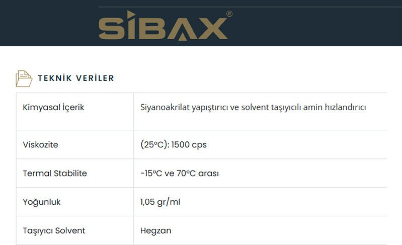 Sibax Hızlı Yapıştırıcı Aktivatörlü Mdf Kit 400 ml -200 ml