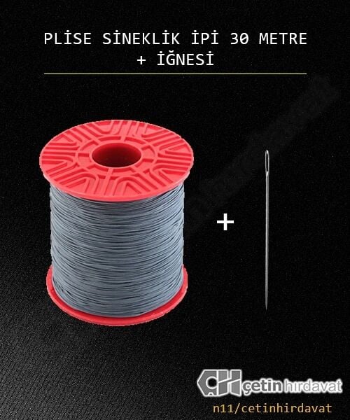 Plise Ipi Pileli Akordiyon Sineklik Ipi Jakuzi Ipi 30 Metre+Iğne
