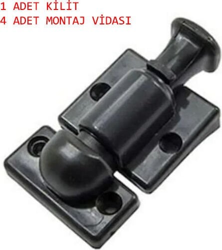 Cam Balkon Kilidi Çocuk Emniyetli Plastik Siyah