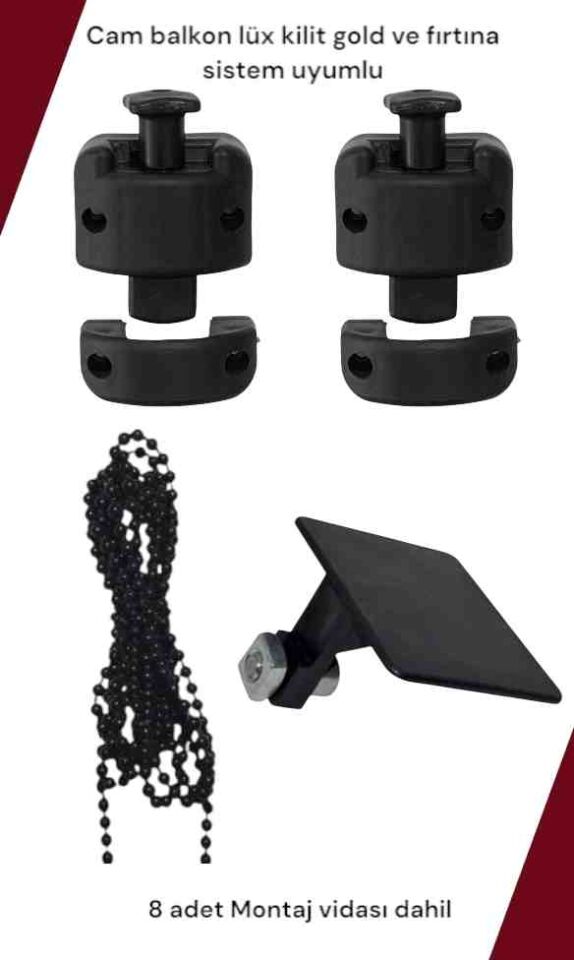 Cam Balkon Kilidi - Lüx Kilit - Gold ve Fırtına Sistem Uyumlu