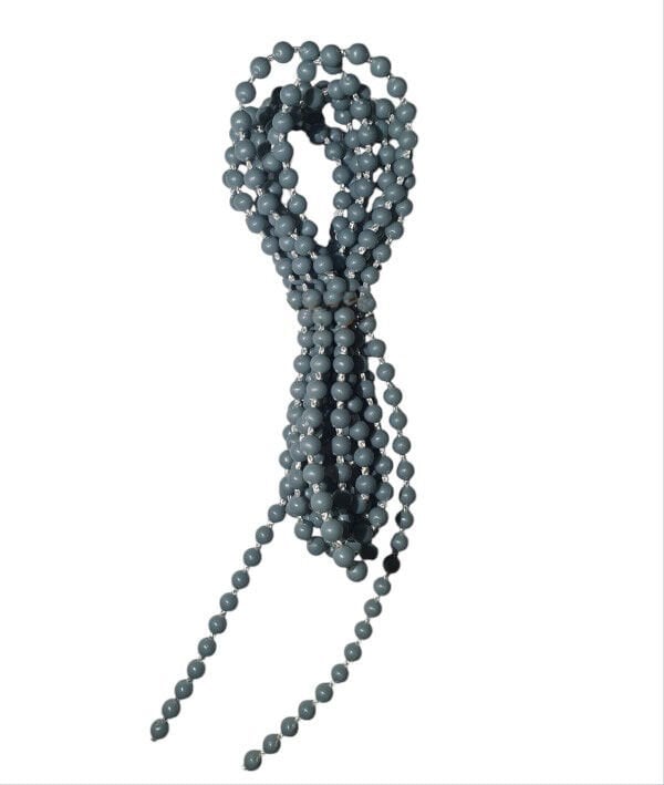 Cam Balkon Boncuklu Ip Zincirleri Gri 10 mt