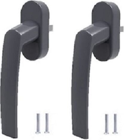 2 Adet Antrasit Gri Renkli Aluminyum Döküm Boyalı Pvc Pimapen Pencere Kolu