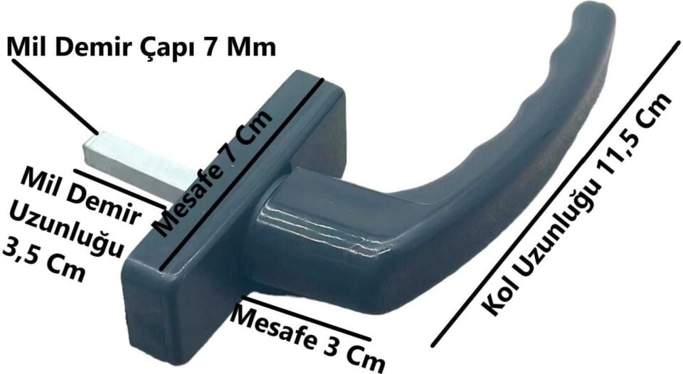 Kademeli Pvc Pimapen Kapı ve Pencere Kolu Antrasit Gri 2 Adet