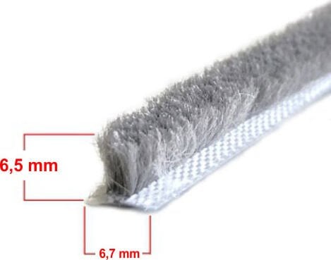 Std Sürme ve Cam Balkon Kıl Fitil ( Taban 6,7 x Yükseklik 6,5 mm ) 20 Metre