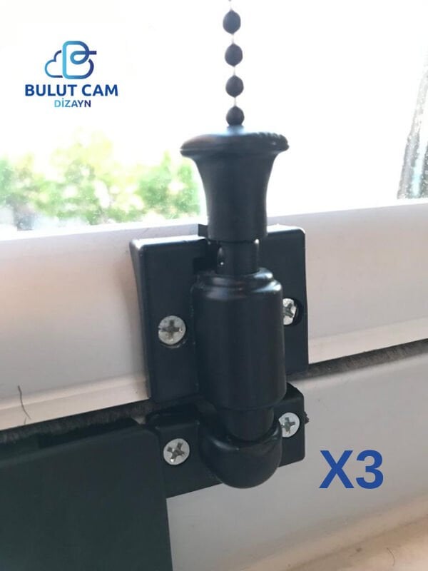 3AD. Cam Balkon Kilidi - Cam Balkon Emniyet Kilidi Siyah