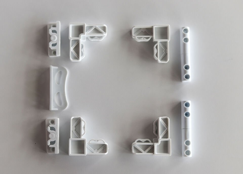 Sineklik Aksesuar Seti 17X25 Profil Uyumlu 1 Takım Beyaz