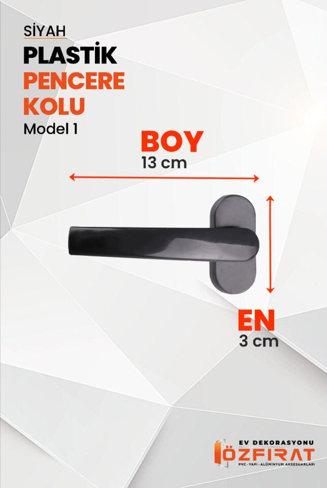 Pimapen Pvc Pencere Kolu – Plastik – Siyah – Model 1 – (1 Adet)