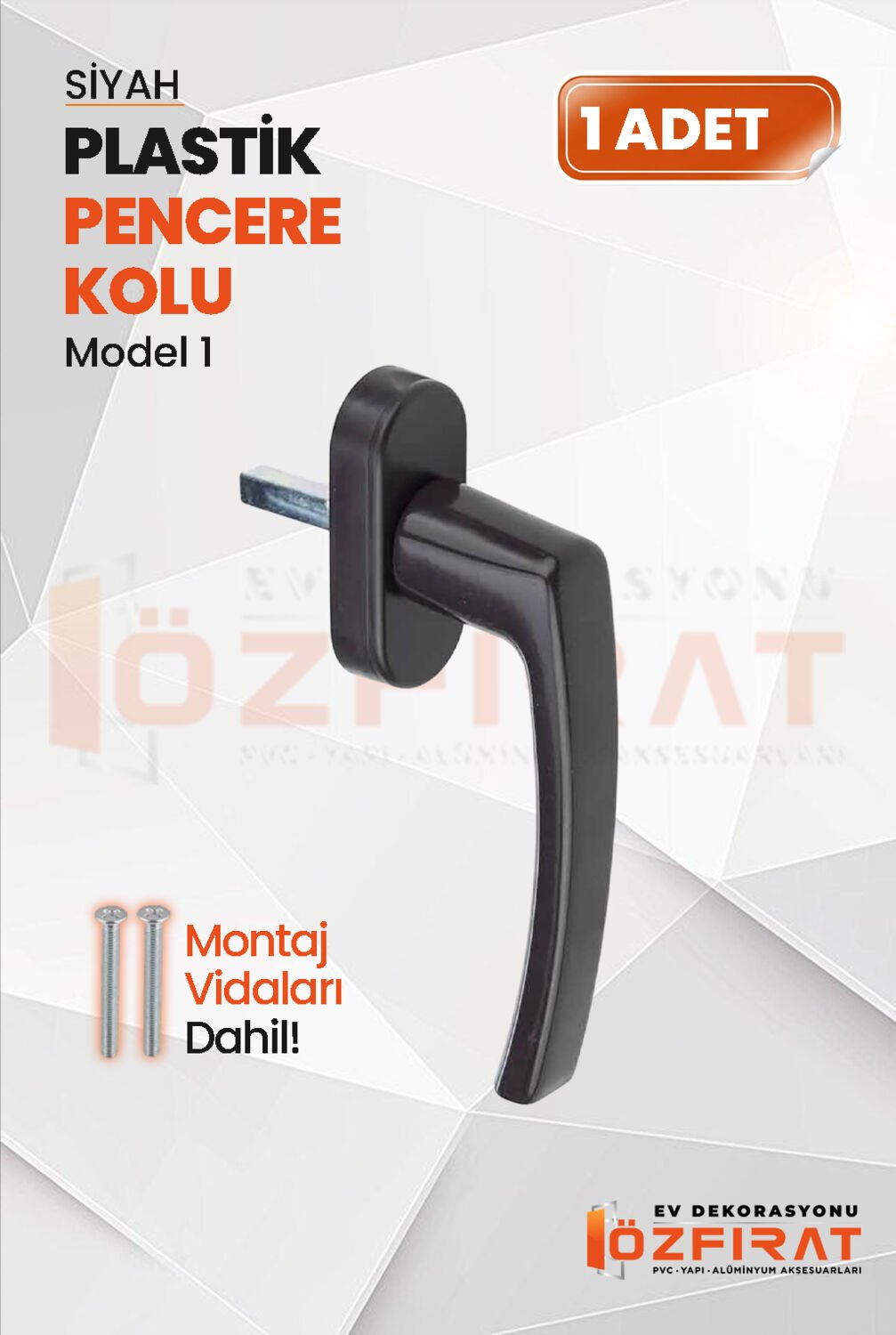 Pimapen Pvc Pencere Kolu – Plastik – Siyah – Model 1 – (1 Adet)