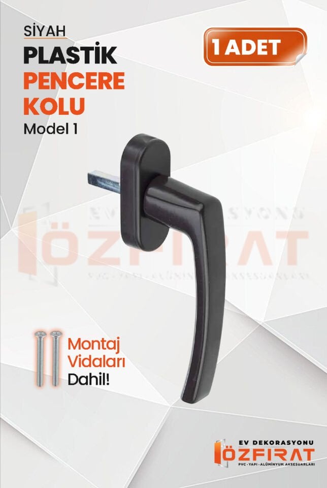 Pimapen Pvc Pencere Kolu – Plastik – Siyah – Model 1 – (1 Adet)