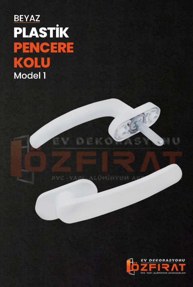 Pimapen Pvc Pencere Kolu – Plastik – Beyaz – Model 1 – (2 Adet)