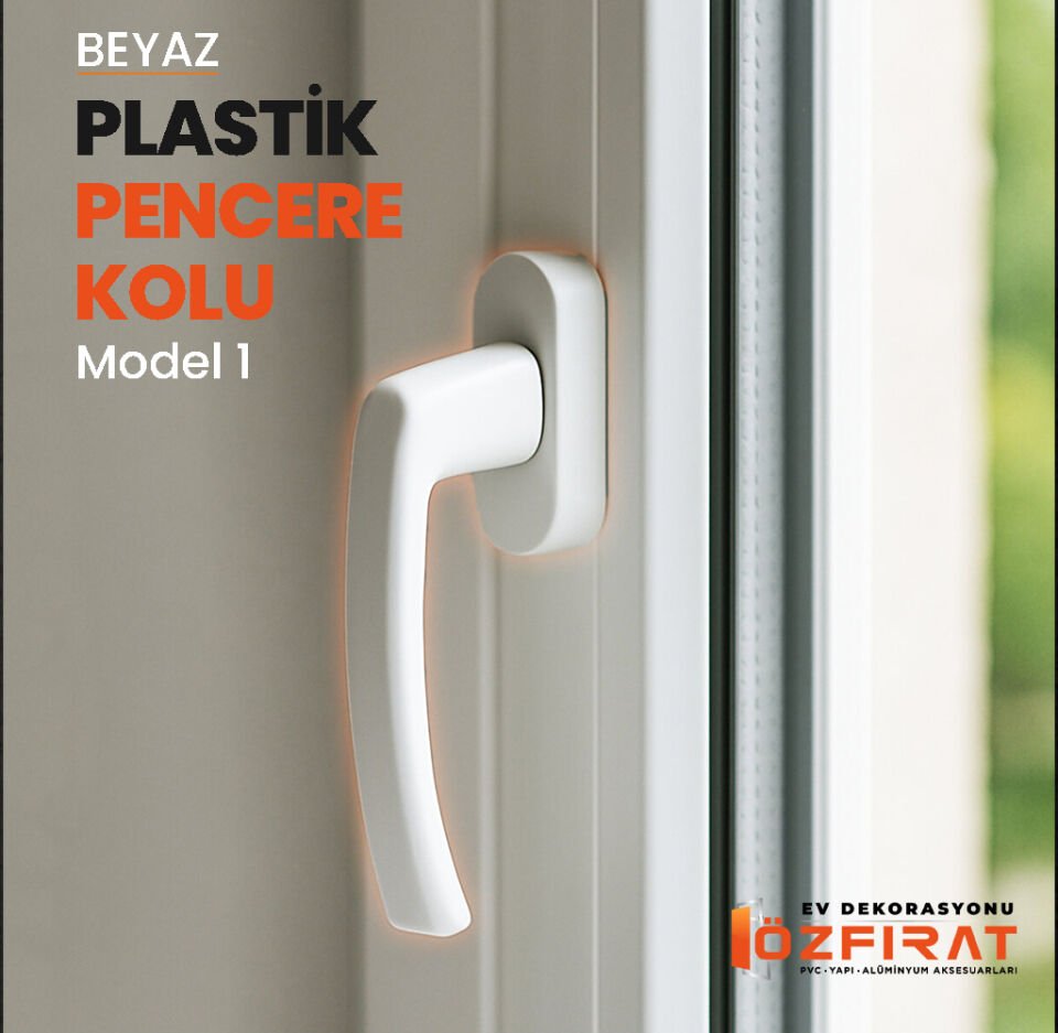 Pimapen Pvc Pencere Kolu – Plastik – Beyaz – Model 1 – (3 Adet)