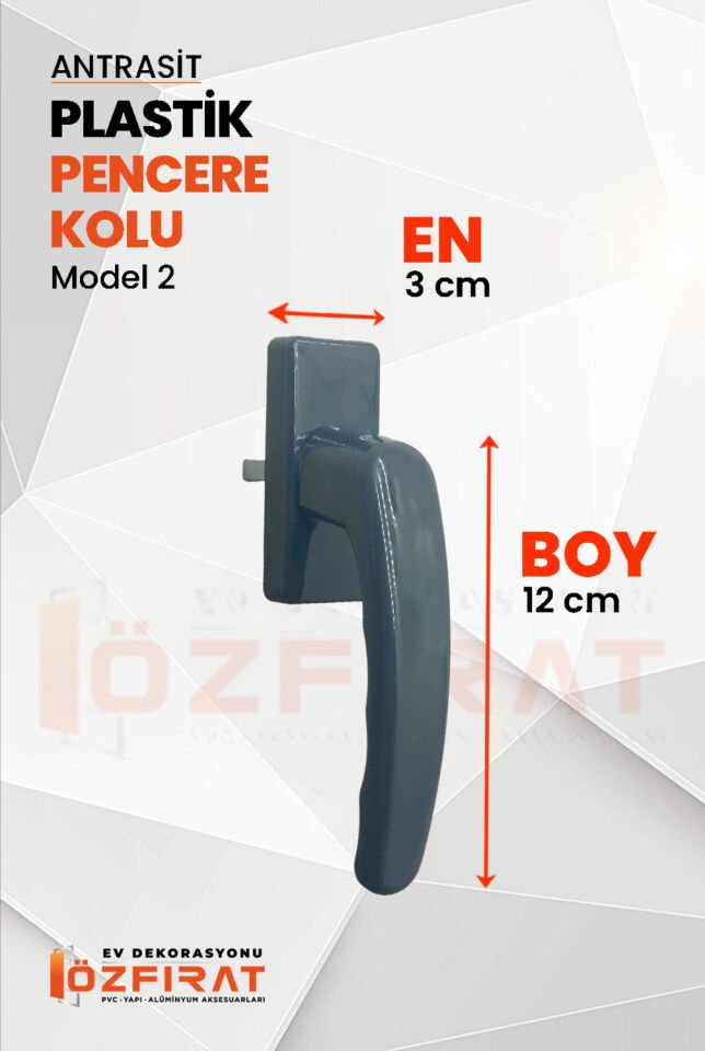 Pvc Pencere Kolu – Plastik – Antrasit – Model 2 – (1 Adet)