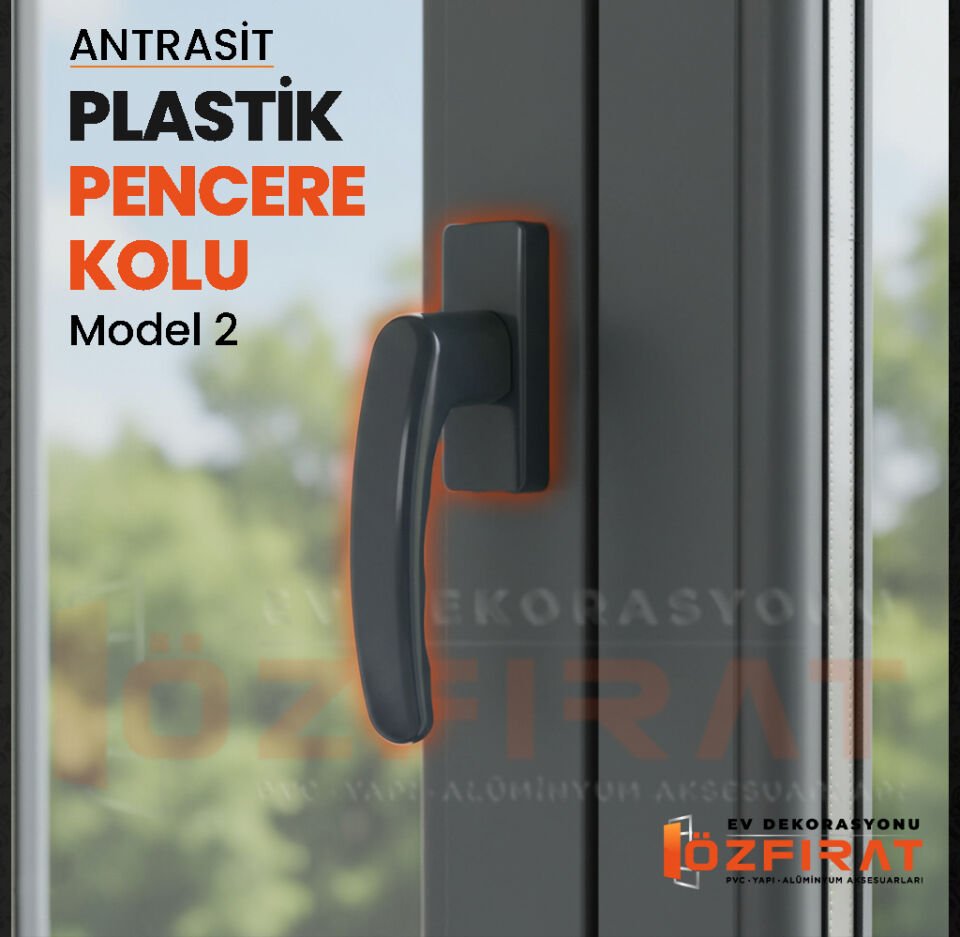Pvc Pencere Kolu – Plastik – Antrasit – Model 2 – (1 Adet)