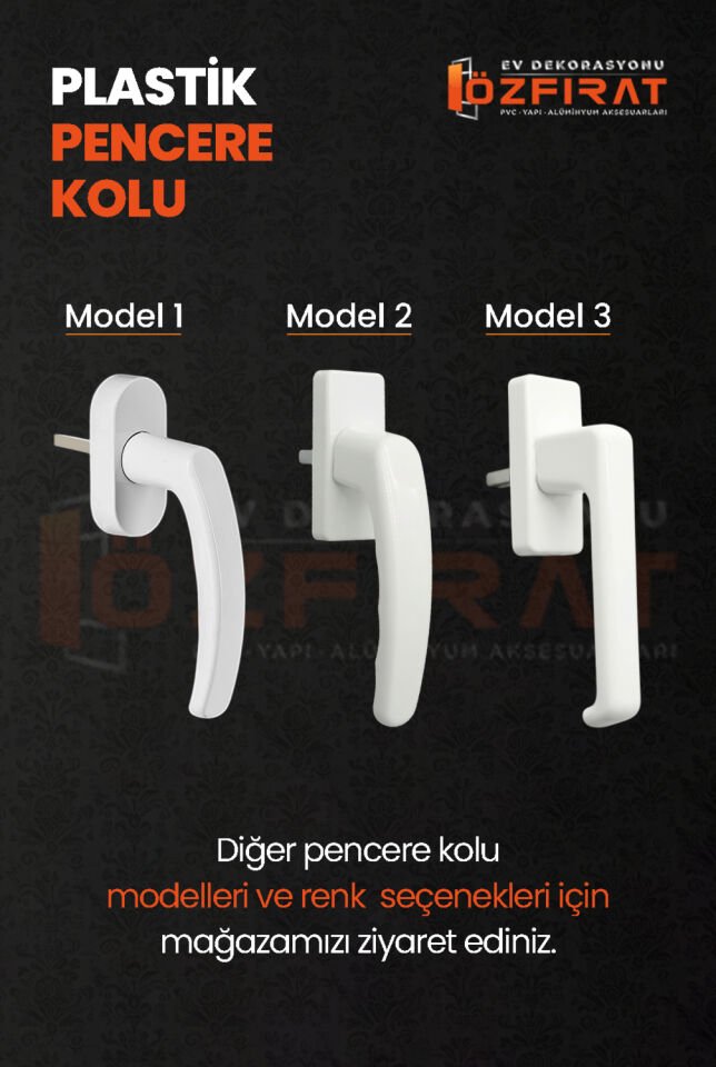 Pvc Pencere Kolu – Plastik – Antrasit – Model 2 – (1 Adet)