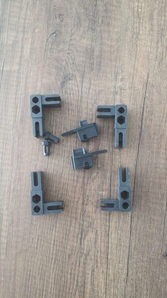 18 mm Kalınlık Ince Seri Plise Pileli Sürgülü Sineklik Aksesuar Seti - Siyah - (Ray, Pim, Köşe)