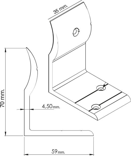 Kamataş Alüminyum Duvar L Ayak Kısa Korkuluk Küpeşte Boru Tutucu Bronz 2 Adet