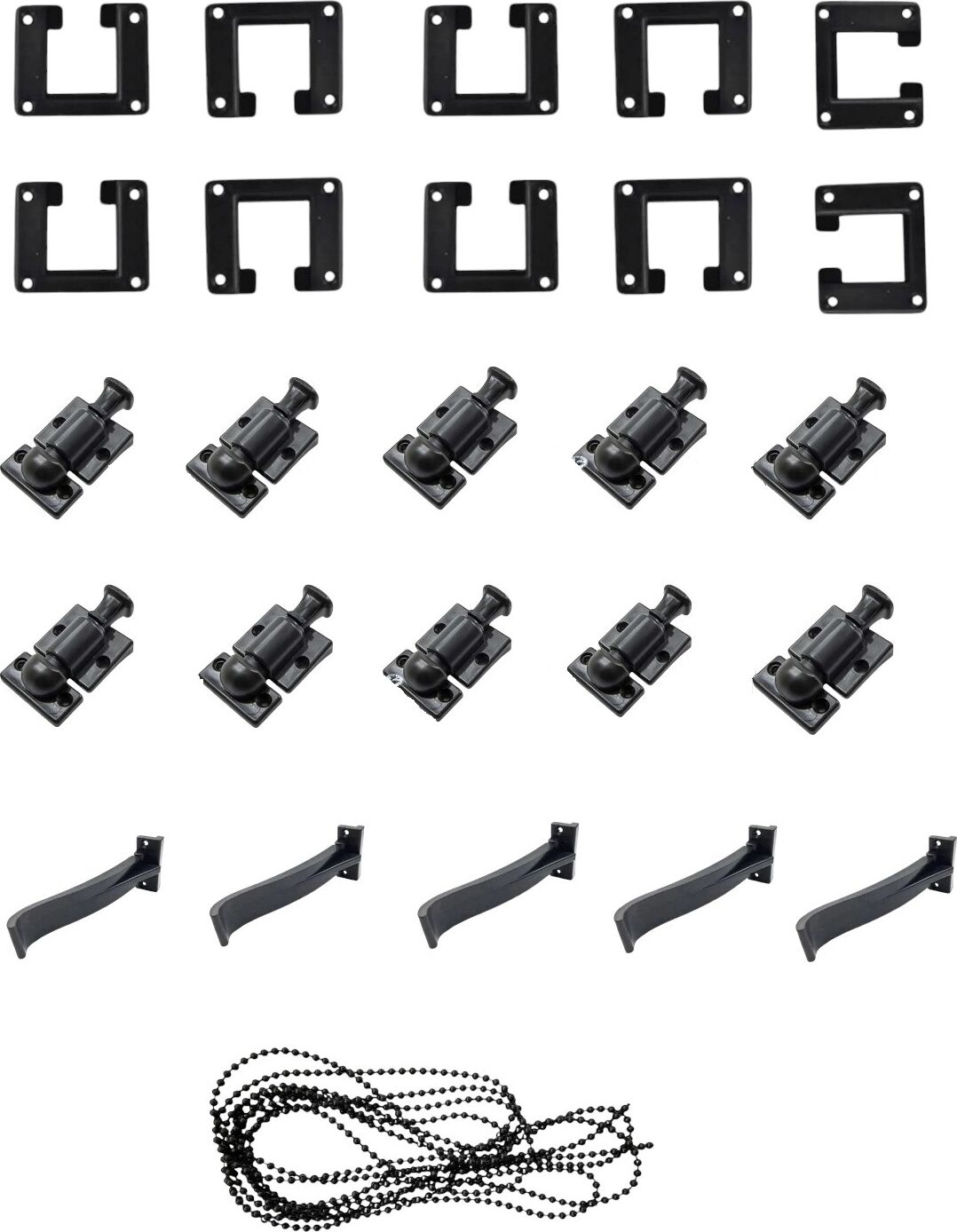 Cam Balkon Aksesuar Seti - (Kilit-Çıkış-Boynuz-Boncuklu Ip-Vidalar)